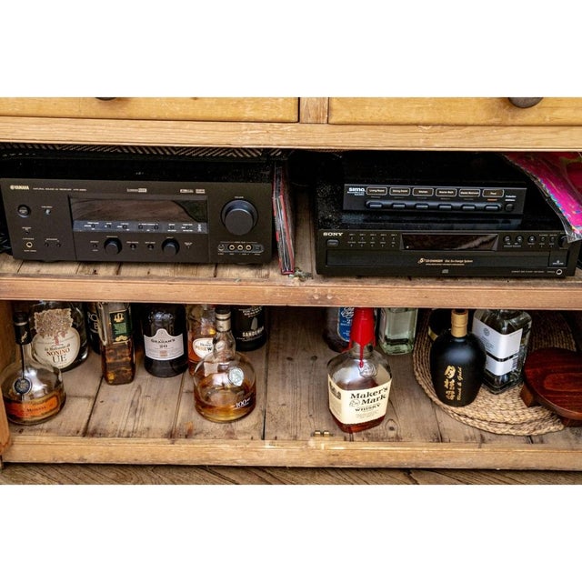 Beige Antique Marble Top Pine Dry Sink For Sale - Image 8 of 8