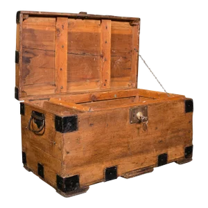1870s Antique Victorian English Pine Carpenter's Chest