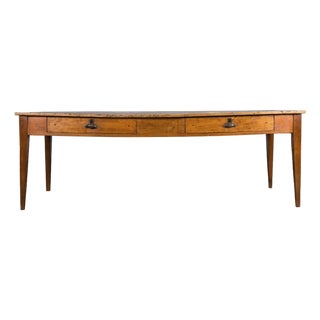 Early 19th Century French Provincial Fruitwood Farmhouse Table With Two Drawers For Sale