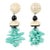 Angela Caputi Faux Marble and Turquoise Resin Clip Earrings - 2 Pieces For Sale