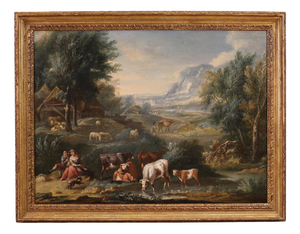 Venetian School Artist, Bucolic Landscape, 1770, Oil on Canvas