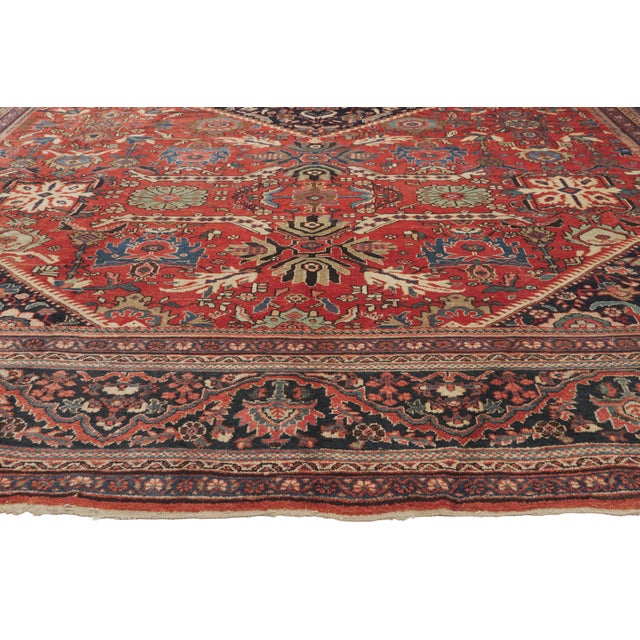 Antique Persian Mahal Rug, 11'00 X 14'05 For Sale - Image 4 of 10