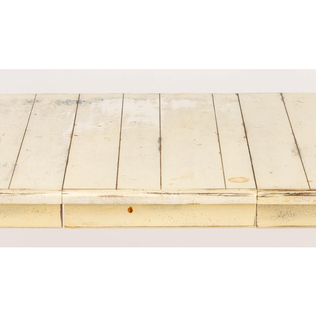 Provincial Distressed White Painted Pine Dining Table For Sale - Image 11 of 13