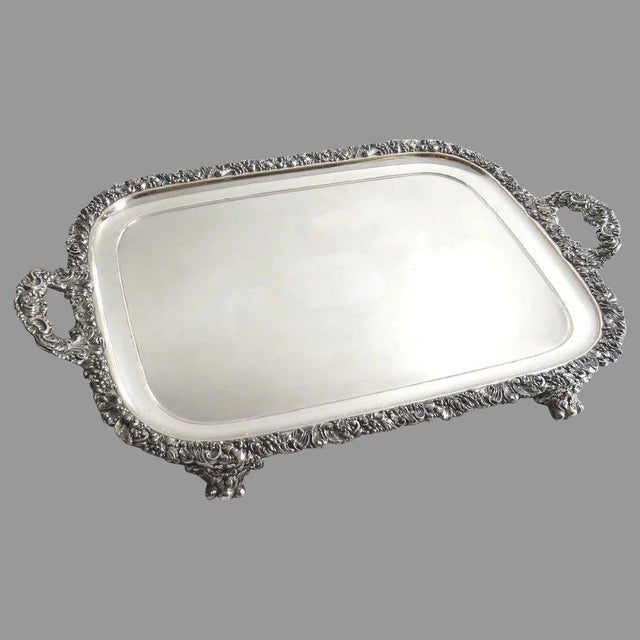 English Old Sheffield Fused Plate Tray Footed c 1810 For Sale - Image 9 of 9