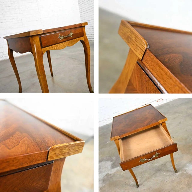 Vintage French Louis XV Style End Table With Brass Ormalu Details by Baker For Sale - Image 10 of 13