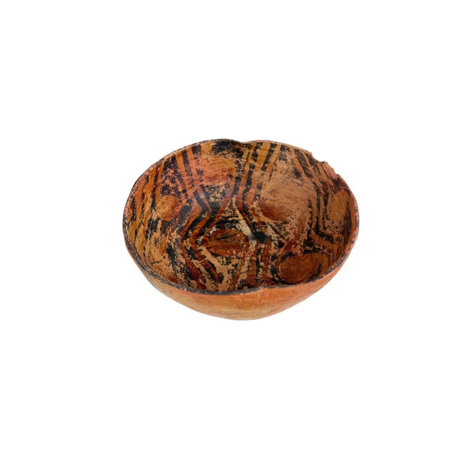 1940s Vintage Amazonian Wauja Indigenous Redware Ceramic Bowl Brazil For Sale - Image 5 of 8