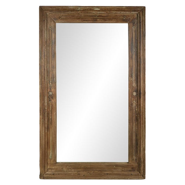Large Vintage Wood Mirror For Sale - Image 5 of 5