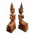 Vintage Teak Wood Thai Thepphanom Guardian Angels – Hand-Carved Buddhist Prayer Figures For Sale