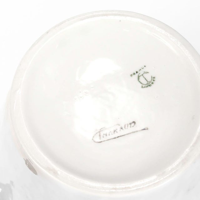 White Antique French Art Deco Limoges Porcelain Vase or Jardiniere by Camille Tharaud For Sale - Image 8 of 8