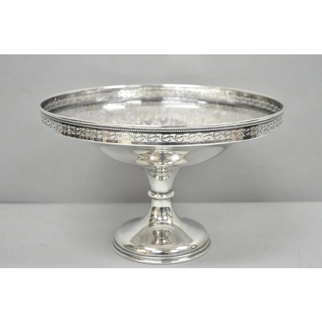 Vintage Barker Ellis England Silver Plated Pedestal Compote Tazza Candy Dish For Sale - Image 14 of 15