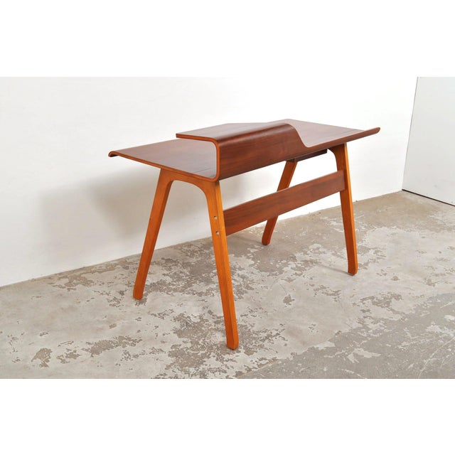 Vintage Teak Bent Desk, 1980s For Sale - Image 11 of 16