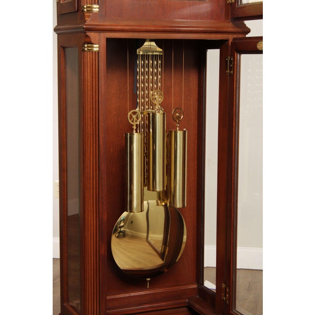 1990s Ethan Allen Mahogany Tall Cased Grandfather Clock Chairish