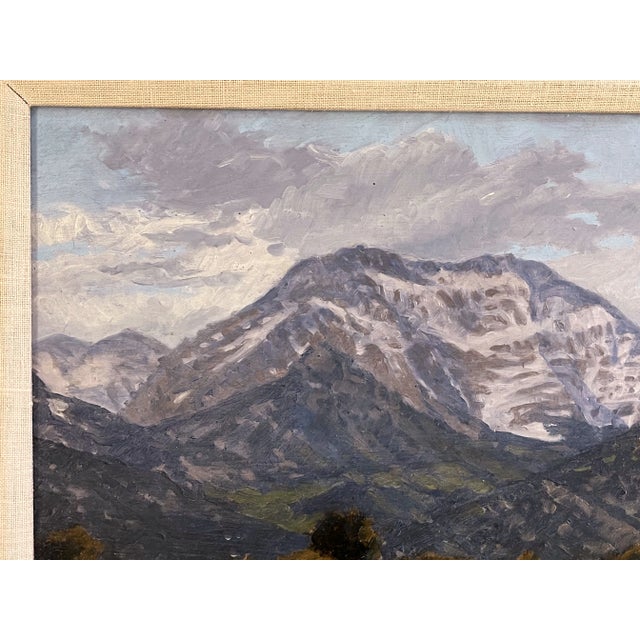 Original Stephen Smalzel Framed Oil Painting on Board 'Rocky Mountains' For Sale - Image 4 of 13