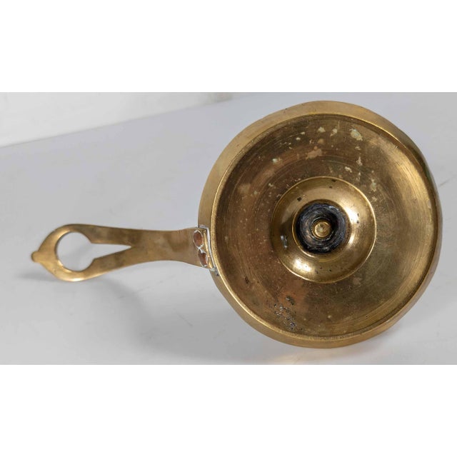 18th Century French or Flemish Brass Frying Pan Skillet Chamber Candlestick For Sale - Image 9 of 14