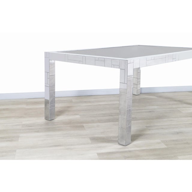 Directional Vintage “Cityscape” Chrome Dining Table by Paul Evans for Directional, 1970s For Sale - Image 4 of 13