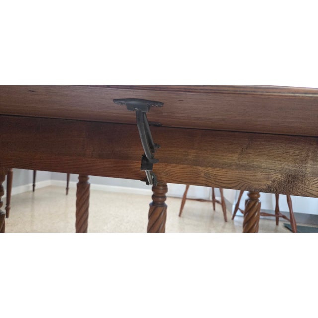 Early 20th Century 19th Century Antique Oak Dining Table - Drop Leaf With 3 Additional Leaves For Sale - Image 5 of 10