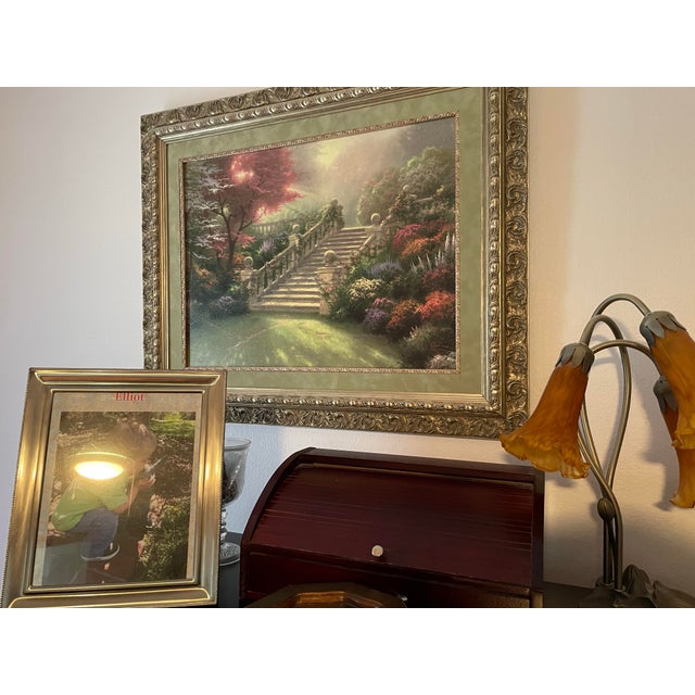 Textile Late 20th Century Thomas Kinkade Stairway to Paradise Limited Edition Framed Canvas For Sale - Image 7 of 7