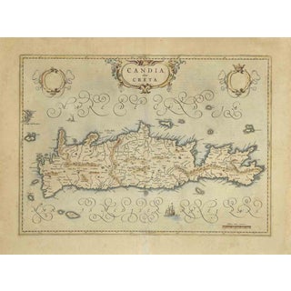 Map of Crete Etching from Johannes Blaeu, 1650s For Sale