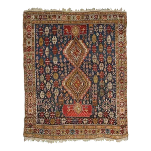 Hand Knotted Antique Sharawan Rug - 5'9" X 5'0"