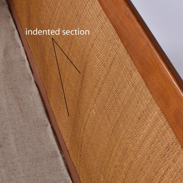 Danish Modern Teak Sofa With Caned Sides Restored in New Leather For Sale - Image 14 of 14
