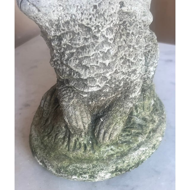 Vintage Bunny Garden Statue With Moss For Sale - Image 9 of 12