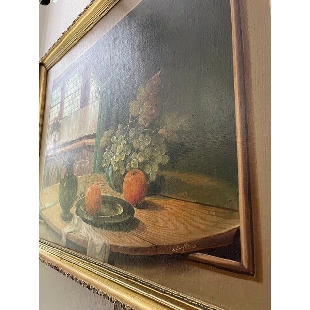 Vintage 20th Century Italian Still Life Framed Painting by Salvatore Langella Vintage still life by Italian artist...