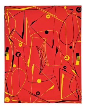 Atsuko Okamoto Abstract Serigraph A. P. "Red Maze" Signed