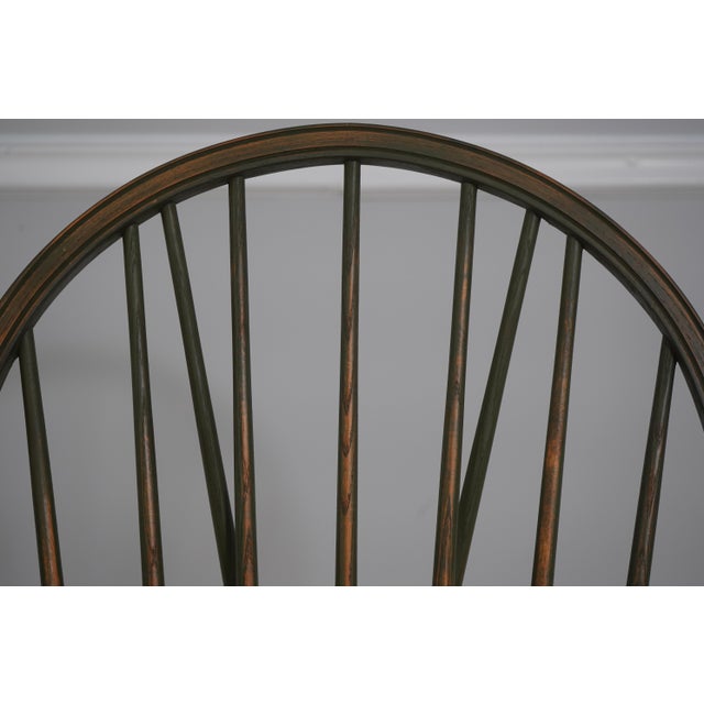 1990s Bench Made Green Painted Loop Back Windsor Armchair For Sale - Image 5 of 18