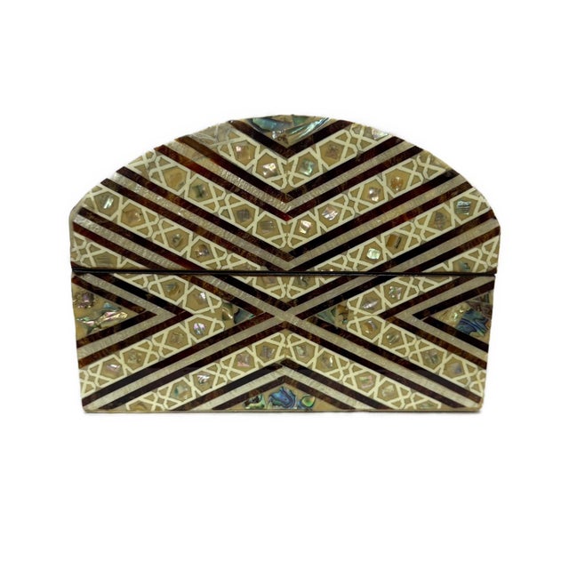 Handmade Shell Inlay Jewelry Box – Egyptian Geometric Design For Sale - Image 6 of 9