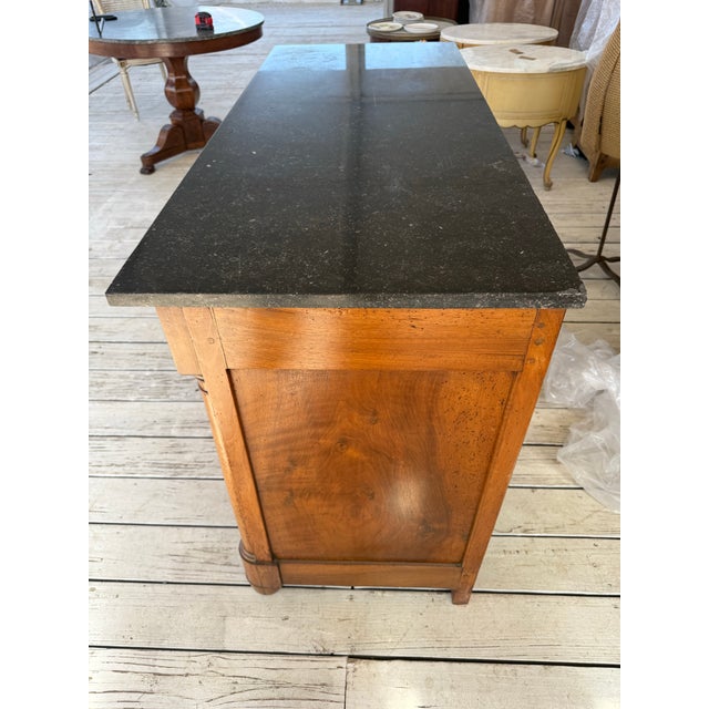 19th Century 19th Century French Empire Walnut Marble Top Chest of Drawer / Commodes For Sale - Image 5 of 11