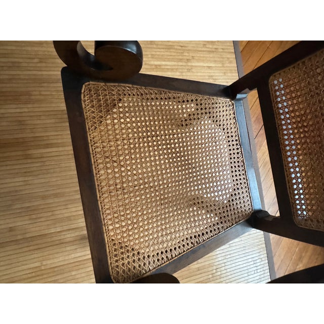 English 1990s Anglo-Indian Teak and Rattan Arm Chair For Sale - Image 3 of 7