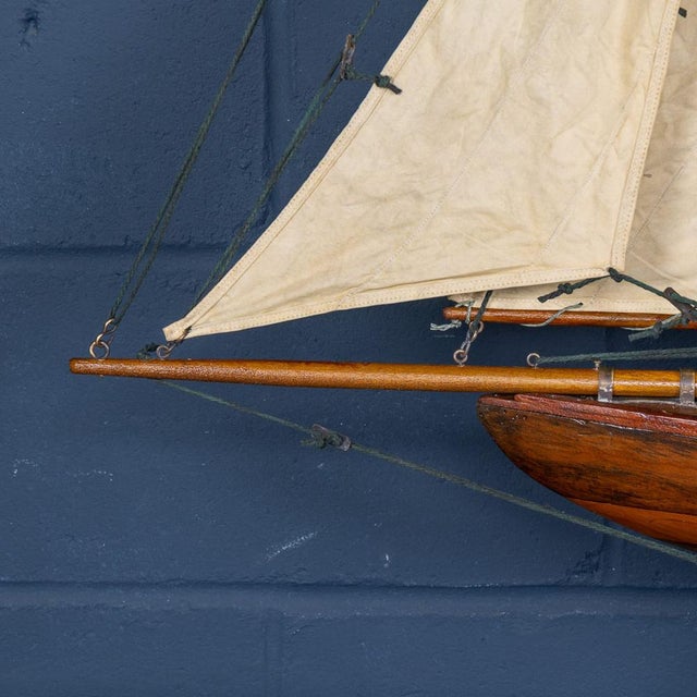 Vintage English Carved Hull Pond Yacht, 1930 For Sale - Image 6 of 18