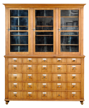 Oak and Pine Pharmacy Cabinet, 1889