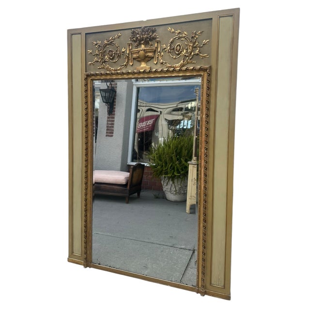 Neoclassical Huge Antique Neoclassical Giltwood Tremeau Mirror For Sale - Image 3 of 5
