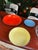 1970s Yugoslavia Collection of Enamel Bowls, Red, Yellow, Blue For Sale - Image 4 of 11