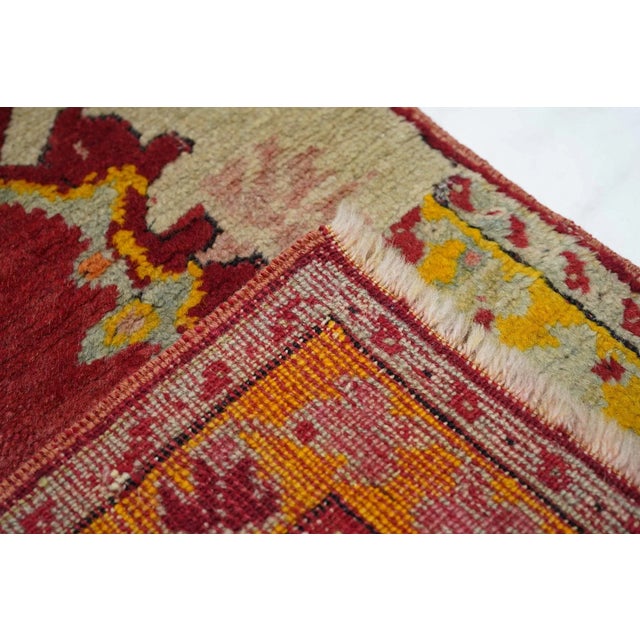 Antique Oushak Rug 2'4'' x 4'6''. Town in Western Anatolia, weaving mostly room sizes, in coarse to moderate weave, high...