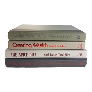 Gray & Neutral Decorative Book Stack Set of 4 Hardcovers For Sale