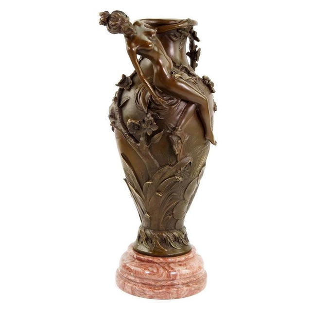 Art Nouveau Brown Patinated Bronze Vase For Sale - Image 11 of 12