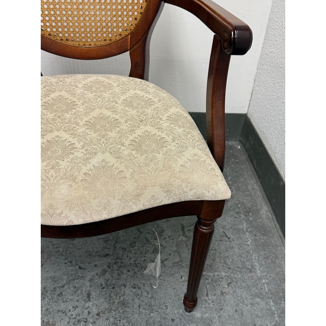 Wood Bombay Company Traditional Oval Cane-Back Chairs, Set of Two For Sale - Image 7 of 12