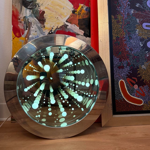 1970s Very Rare Curtis Jere Infinity Mirror For Sale - Image 5 of 12