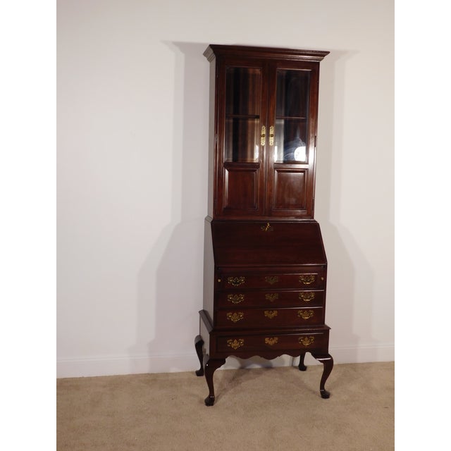 1980s Ethan Allen Georgian Court 2 Piece Cherry Locking Secretary Desk For Sale - Image 5 of 14