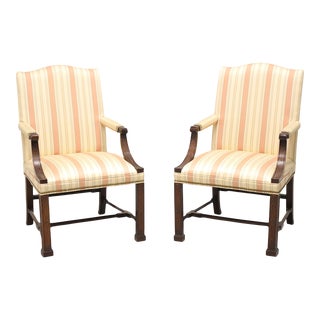 Hickory Chair Wentworth Mahogany Chippendale Style Fretwork Armchairs - Pair For Sale