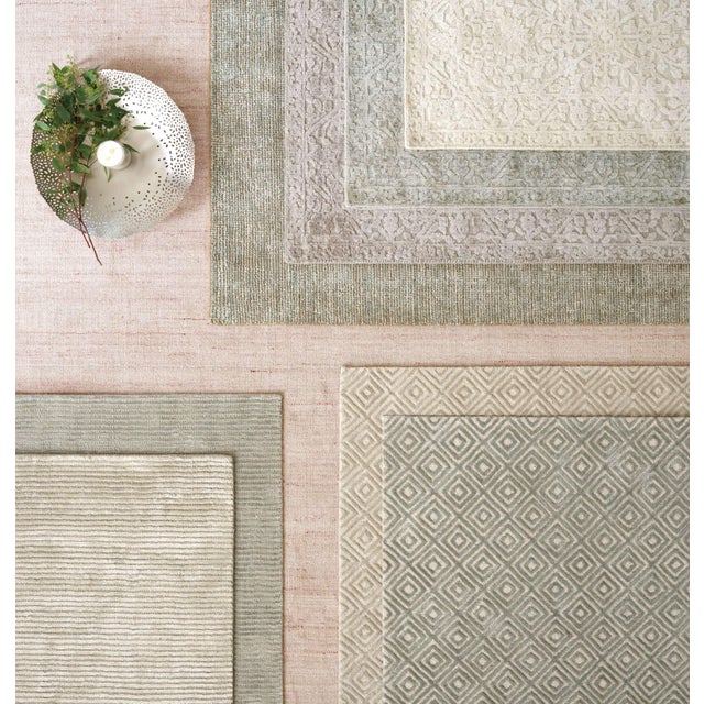 2020s Dash & Albert by Annie Selke Cut Stripe Ocean Hand Knotted Viscose/Wool Rug, 7' 6" x 9' 6" For Sale - Image 5 of 6