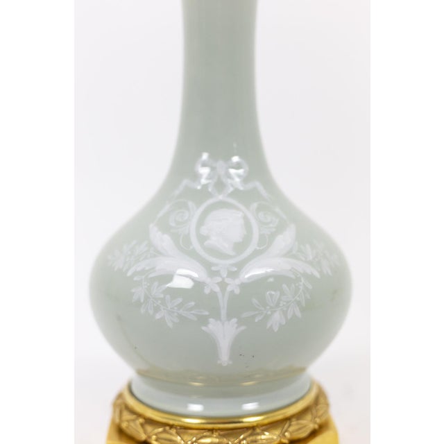 Lamps in Celadon Porcelain, 1880s, Set of 2 For Sale - Image 4 of 8