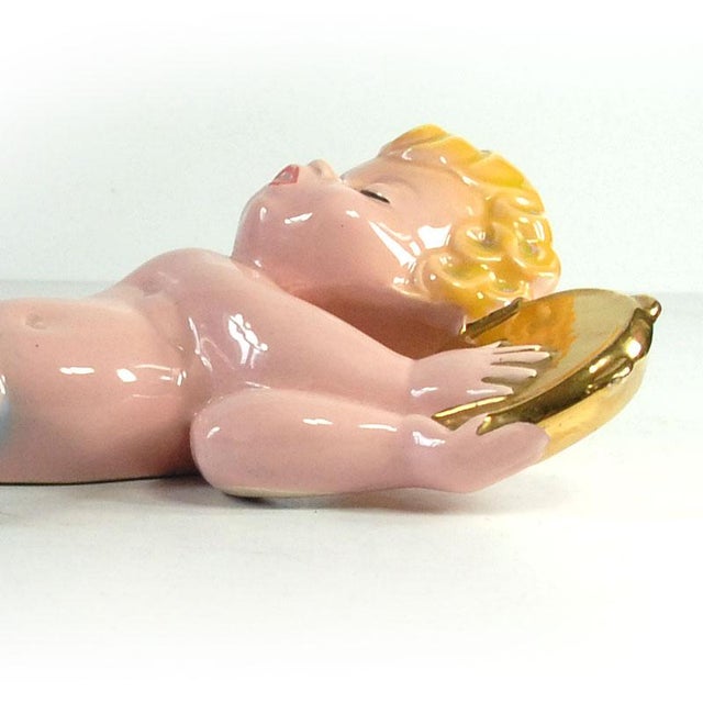 1970s Glazed Ceramic Angel Wall Figurine from Jema, 1970s For Sale - Image 5 of 8