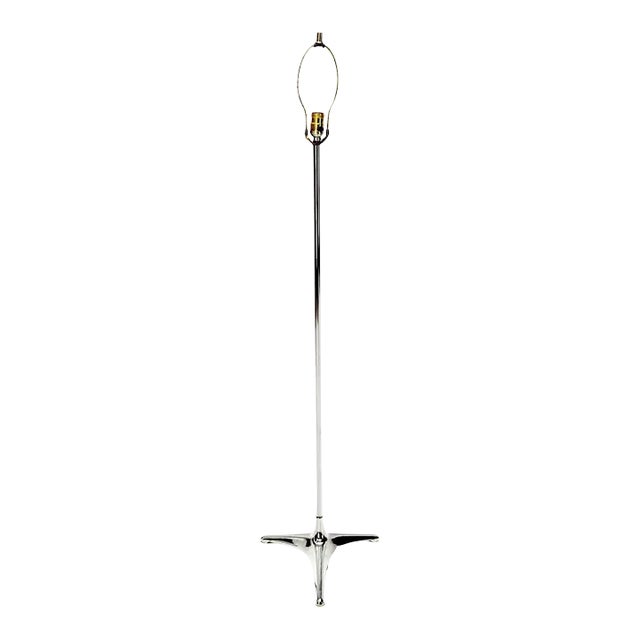 Mid Century Modern Chrome Triangular Star Shape Base Floor Lamp For Sale