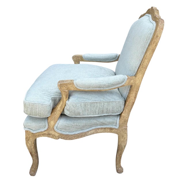 Formations 18th C Style Dennis & Leen Fauteuil Arm Chair 1 of 2 For Sale - Image 4 of 7