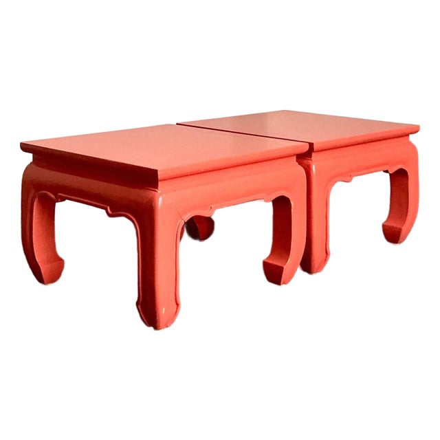 Vintage Asian Lacquered Side Tables - A Pair For Sale