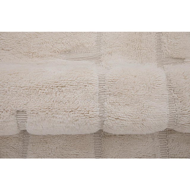 Ivory Large Hand-Knotted Wool Rug by Azele Studio For Sale - Image 8 of 10