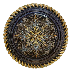 Glazed Ceramic Dish with Incised Decor by Louis Waem for Maitrise de Nimy, 1940s